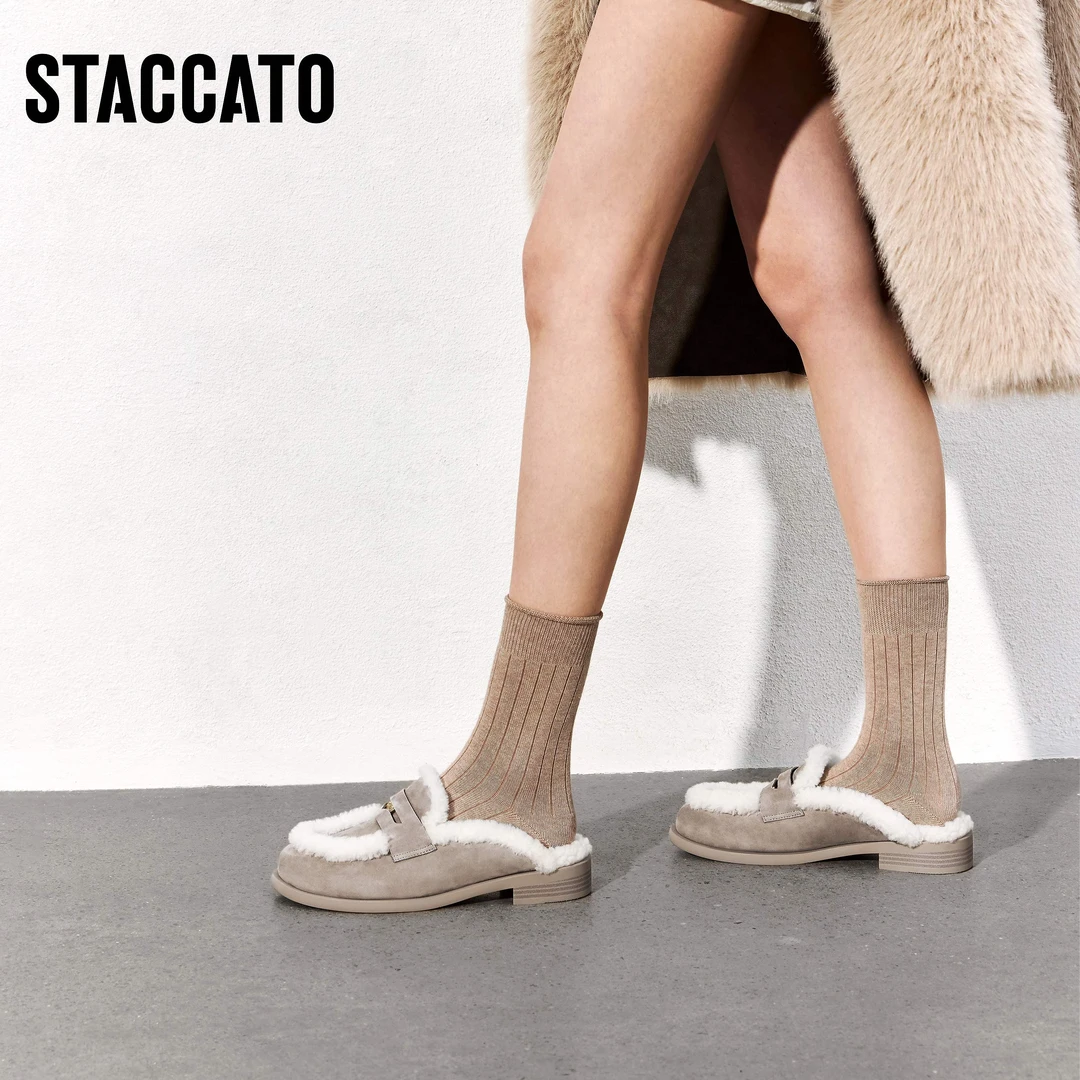 【商场同款新品】思加图2025春夏毛毛鞋穆勒鞋半拖女鞋EA701AH5