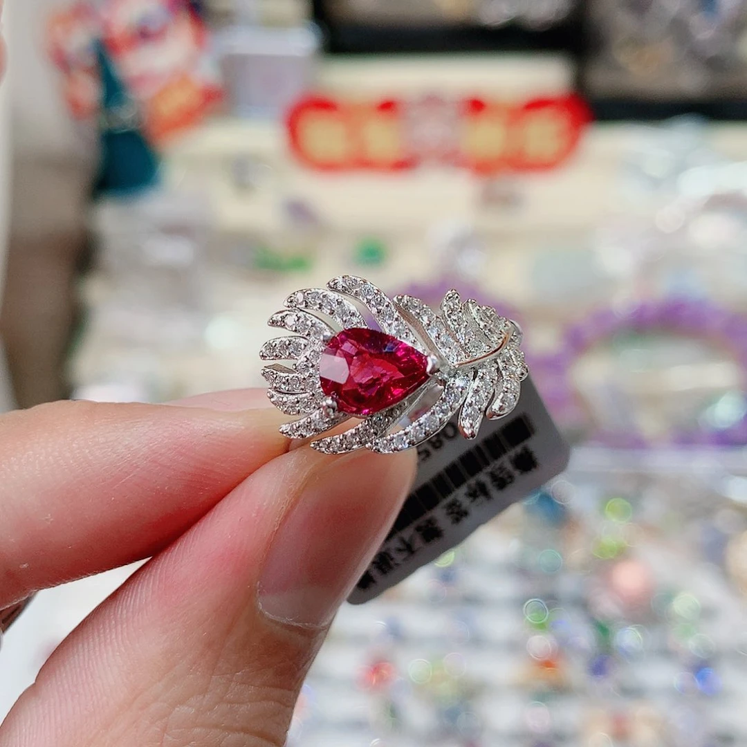 碧玺戒指戒指银S925镶嵌