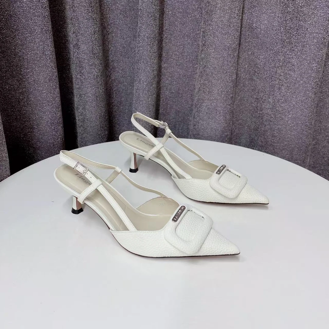 C6232  白色  夏季时尚尖头2025新款气质细跟四季包头女凉鞋