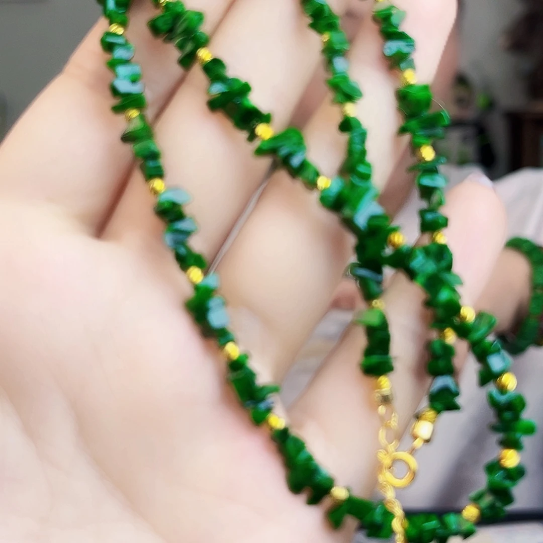 翡翠未镶嵌颈饰项链