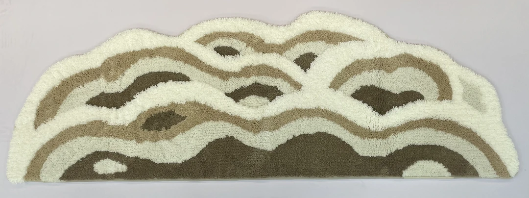 渐变卡其色异形防水地毯客厅卧室床边飘窗衣帽间梳妆台适用60*180