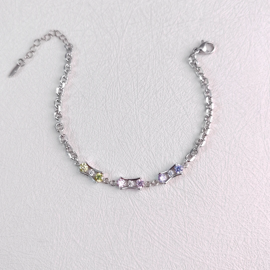 XUPING/旭平首饰 合金合成锆石手链 春日彩色手链GDJ X001058287