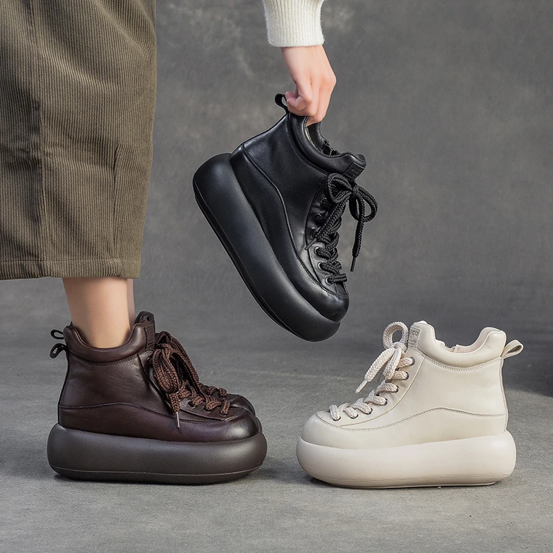 羊毛保暖短靴子女头层牛皮2025新款冬季雪地靴防水真皮大棉鞋厚底