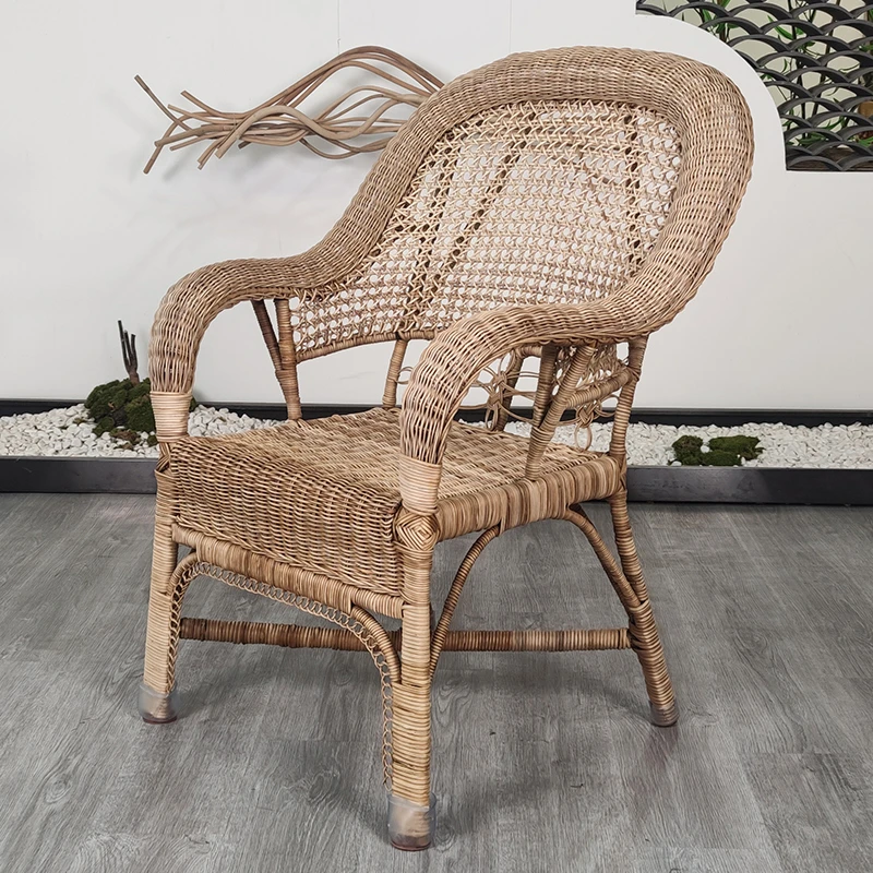 汉中藤编良顺天然真藤条椅靠背椅子休闲三件套藤椅舒适家用手工椅