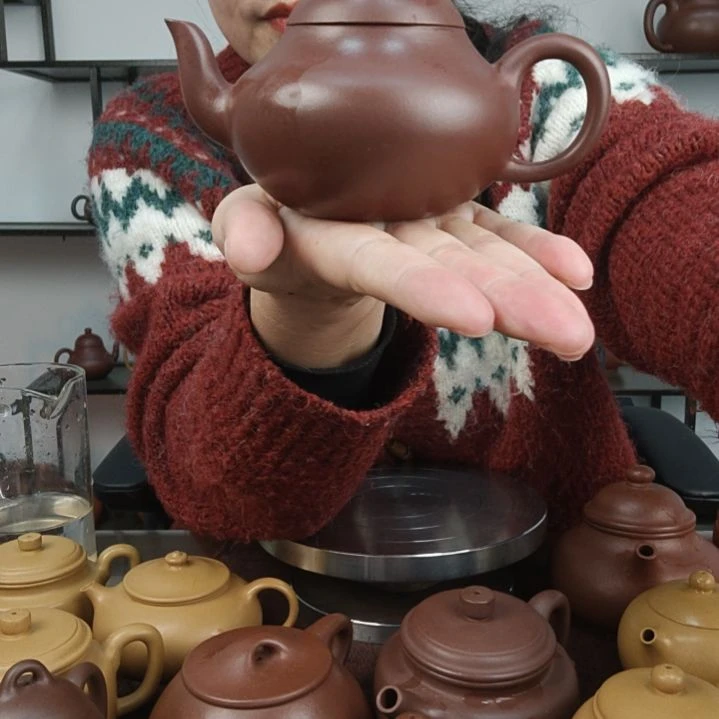 紫砂茶壶200cc龙血砂梨形微瑕