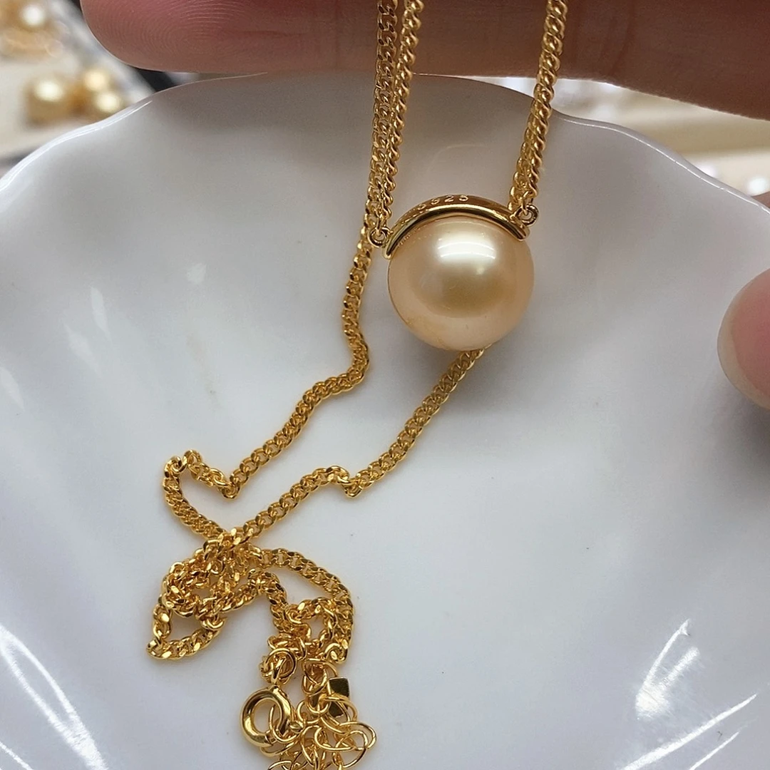 银S925镶嵌海水珍珠套链