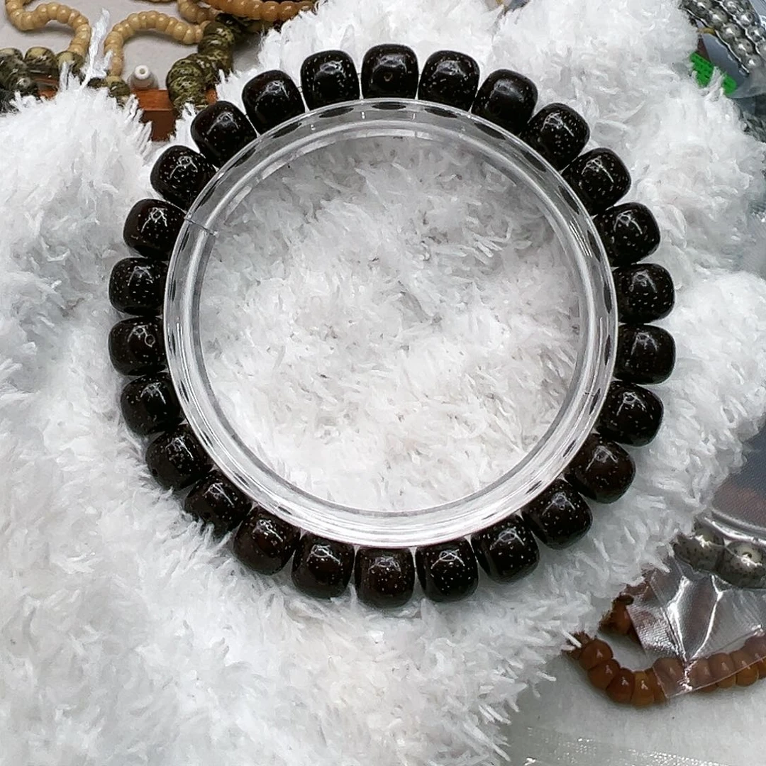 星月菩提手串18傲世糯冰黑金玉华星月菩提98