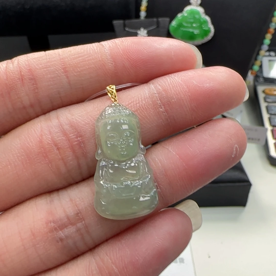 翡翠18K金镶嵌耳饰