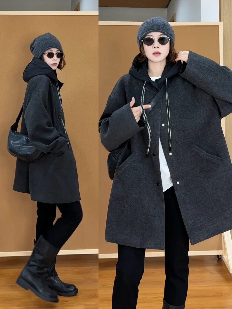 YYOUHAN 2025秋冬【巴黎午后】宽松休闲短外套连帽外套 2509C5928