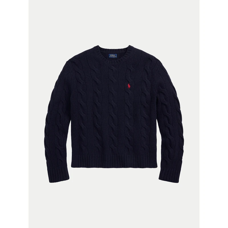 POLO RALPH LAUREN  短款圆领绞花针织毛衣
