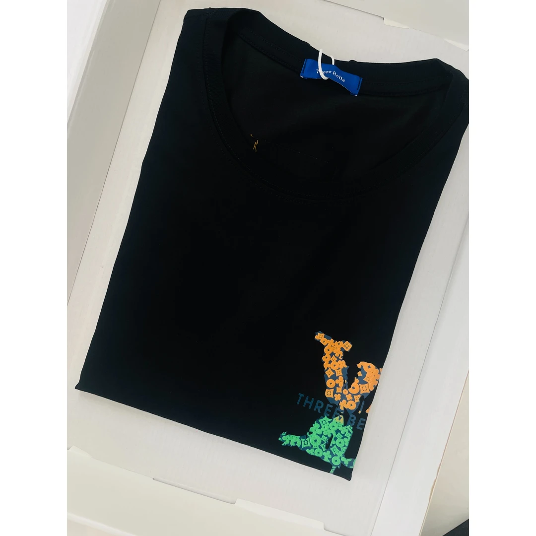 美式重磅男装纯棉短袖t恤青年款夏季ins街头潮牌圆领宽松上衣-06