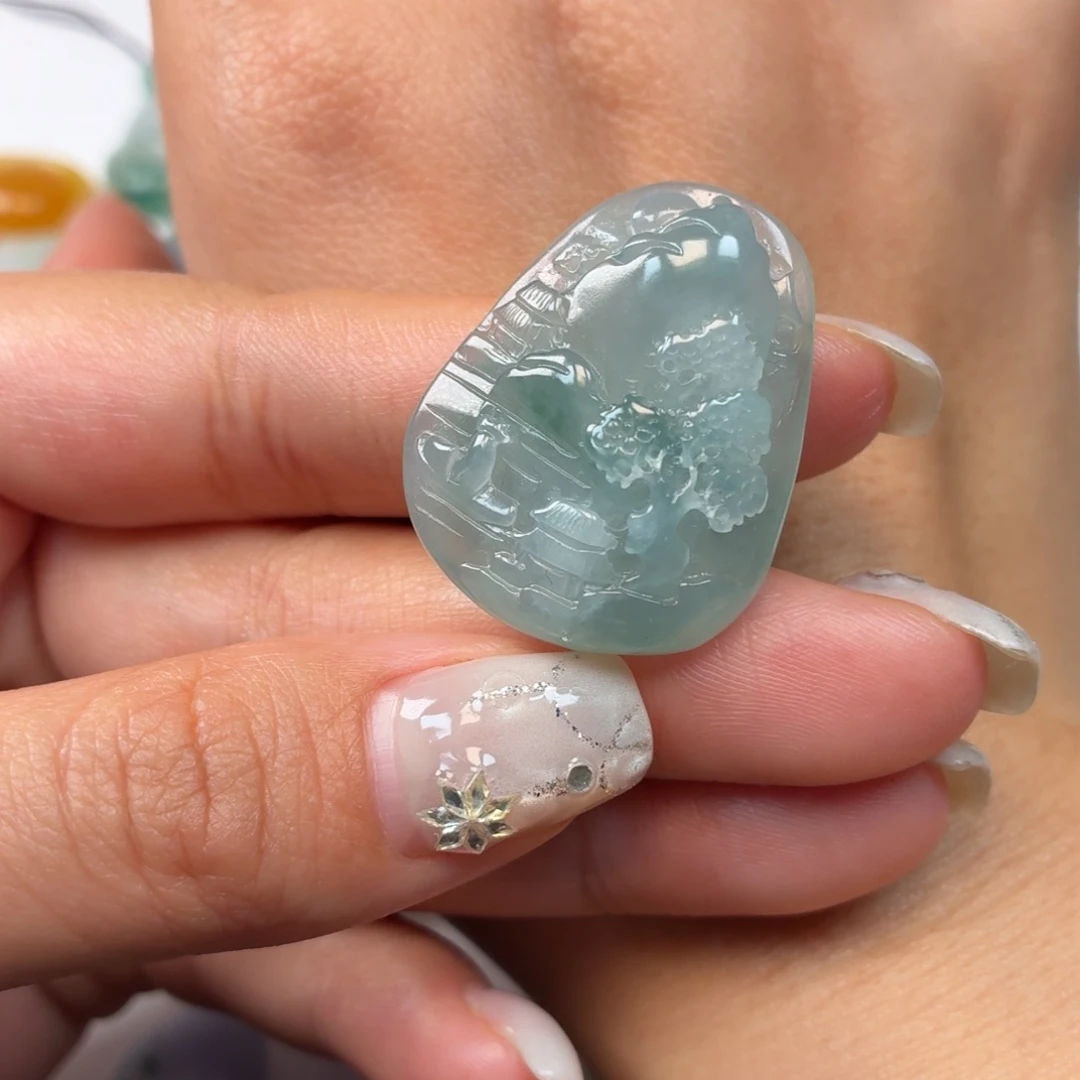 定制翡翠未镶嵌山水