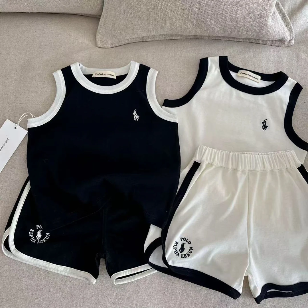 运动套装男薄款2025夏款宝宝背心篮球服小童短裤两件套女透气其他