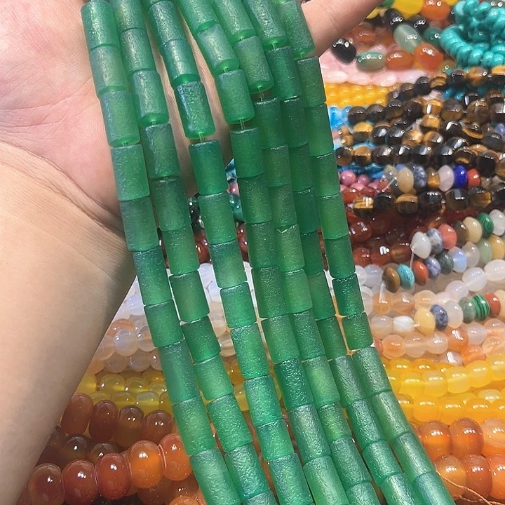 玛瑙/玉髓合金珠宝半成品橘皮玛瑙一条管10x17mm