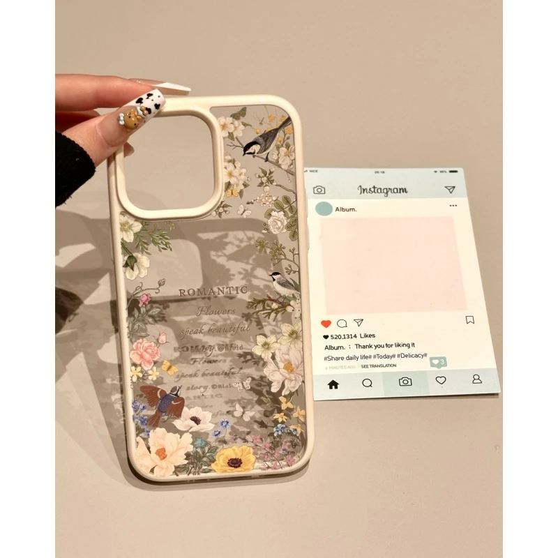 奥菲顿油画花卉喜鹊适用iPhone16/15promax亚克力14/13手机壳12套