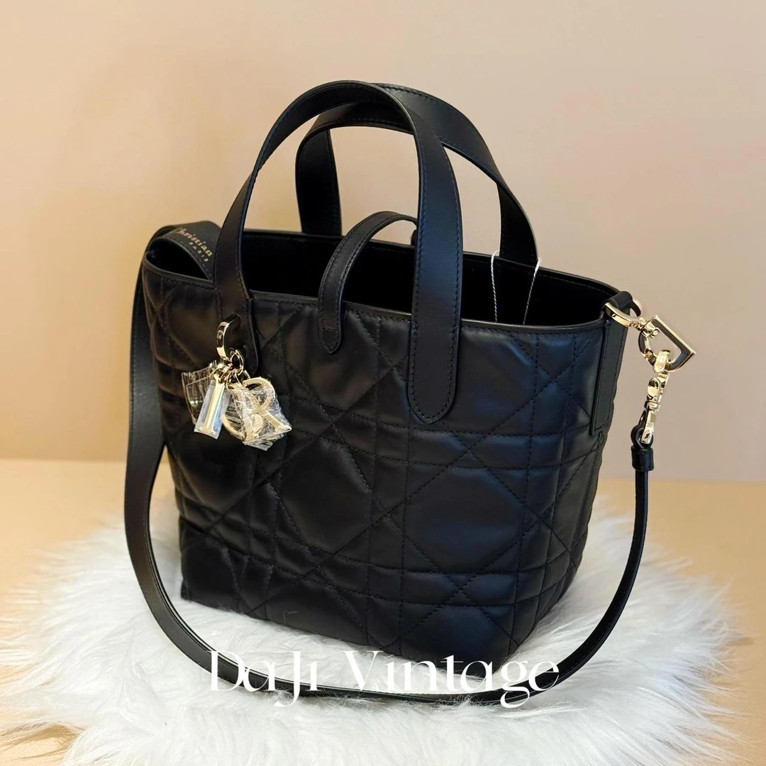 大吉中古/Dior迪奥黑金toujour竖版小号手提包