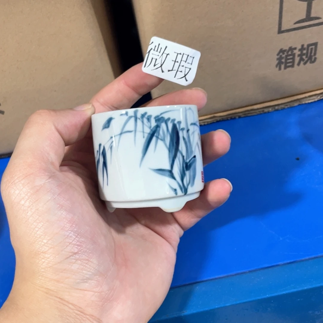 釉下手绘茶具微瑕
