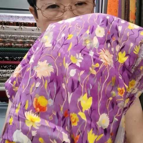 彩云缎布料紫花4.5米