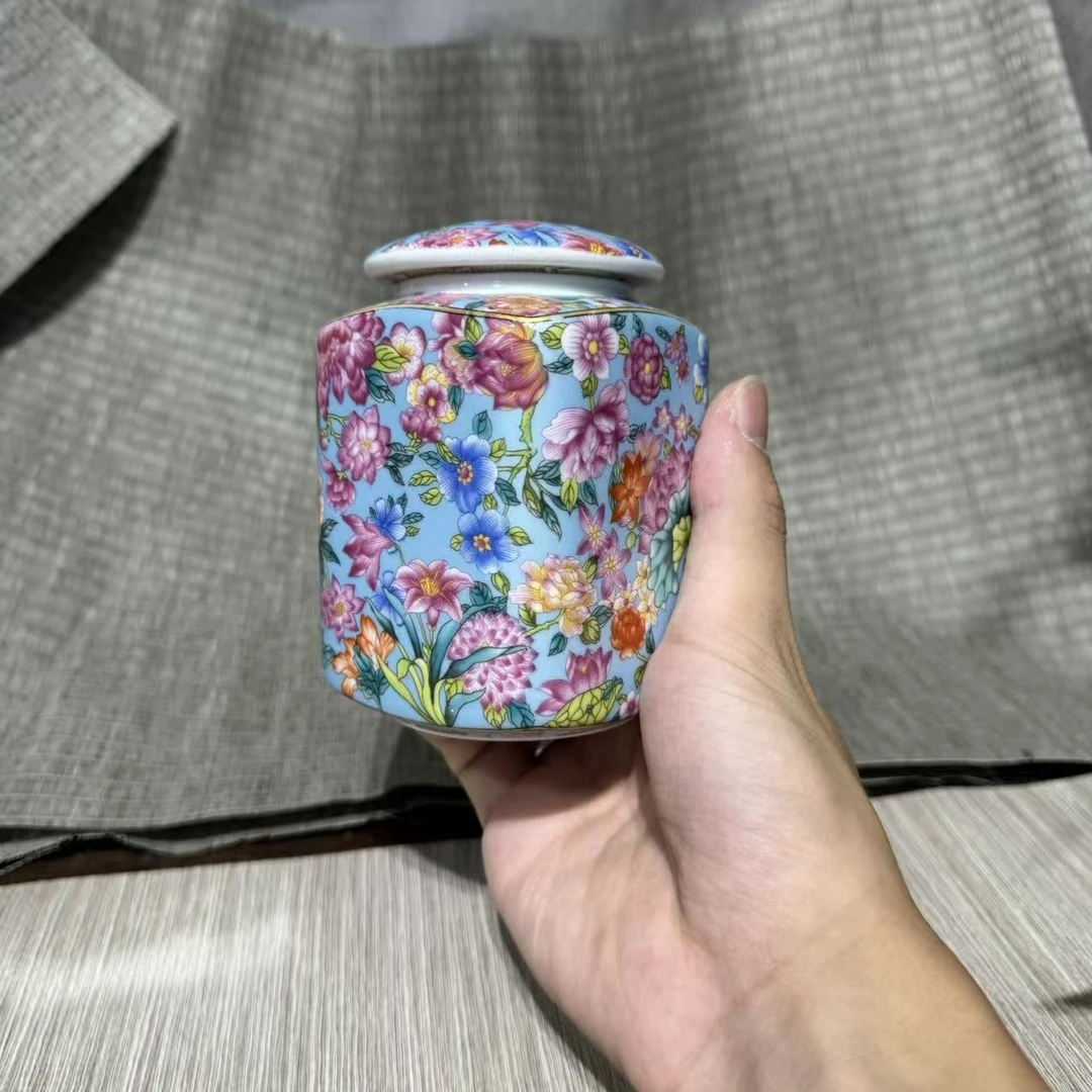 【中国邮政专属链接】珐琅彩万花茶叶罐2053