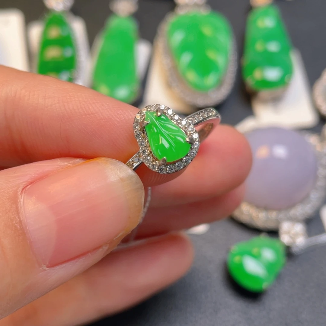 翡翠银S925镶嵌吊坠(不含链)戒指