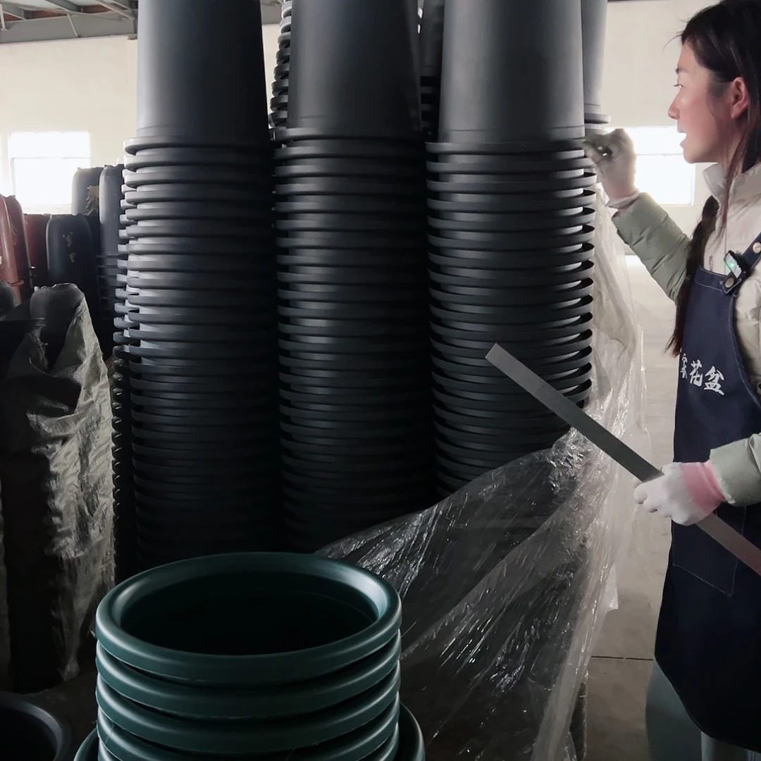 树脂四季盆7#灰黑色6个无托