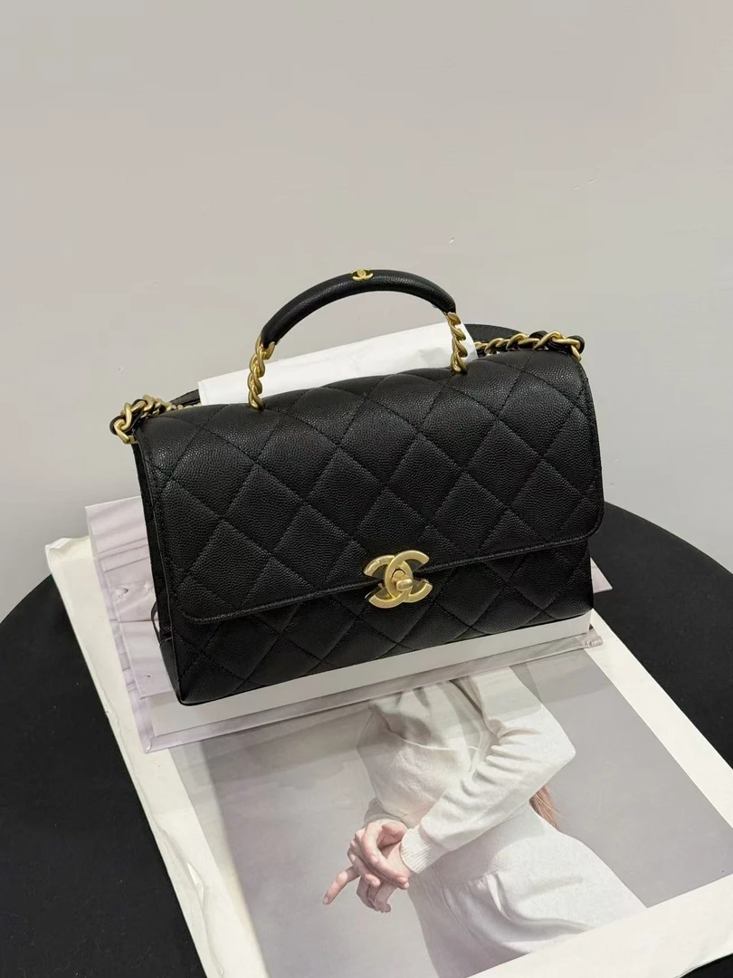 全新未使用 Chanel/香奈儿 23s carryme黑金22cm 全套 拍送检