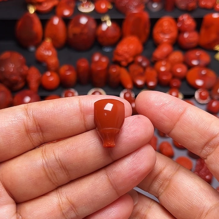 南红玛瑙未镶嵌配饰瓦西南红满色满肉奶嘴三通12.4mm