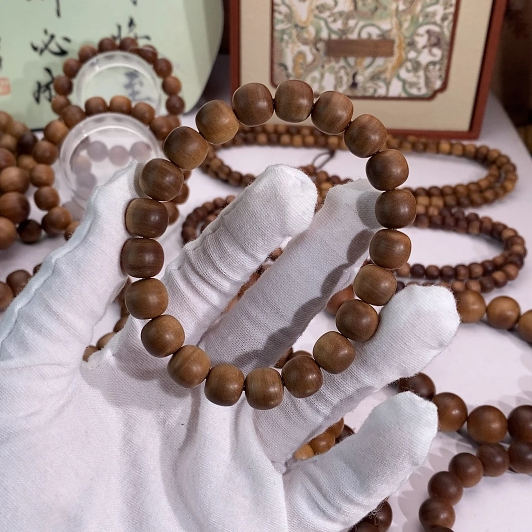 樱***妹檀香木手串/手链横纹黑肉9×10尾货福利