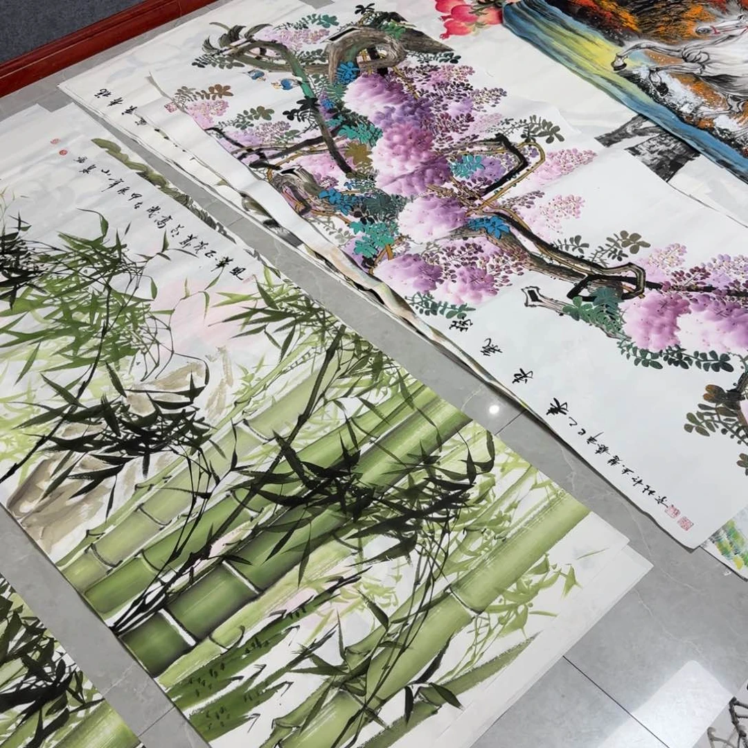 长***风国画尺寸70X180纯手绘作品