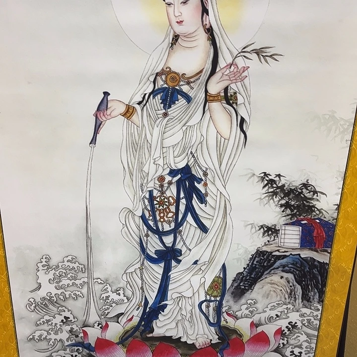 卷轴画唐卡作品轴