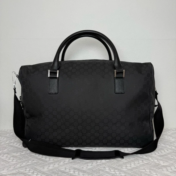 99新 GUCCI/古驰 97新/4253时尚休闲黑色帆布50旅行包