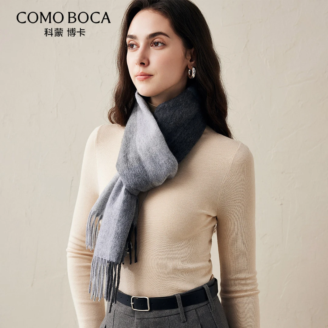 COMOBOCA/科蒙·博卡25秋冬针织保暖格子山羊绒女士披肩KFSCBB2423