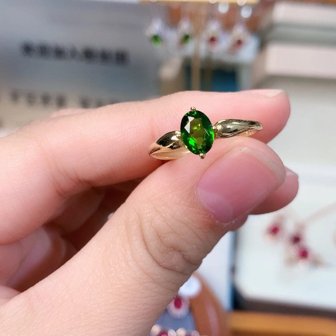 透辉石戒指银S925镶嵌