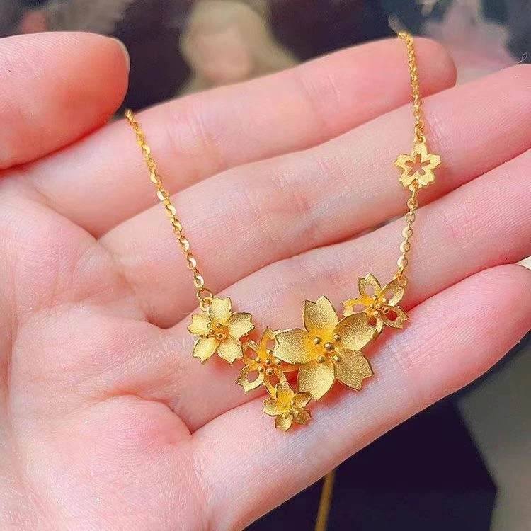 铜合金项链 【三生花项链】繁花似锦三生花套链轻奢百搭适合送女友