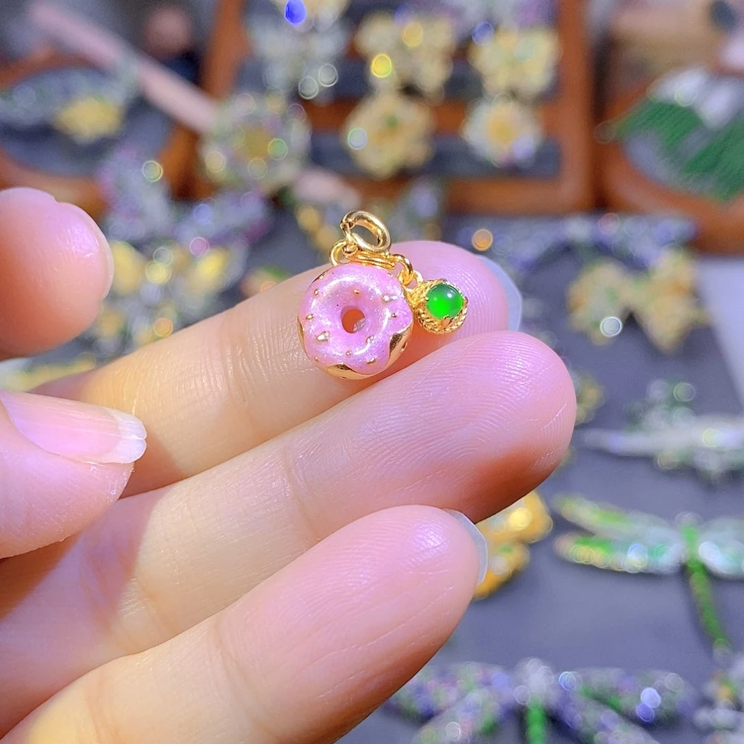 颈饰银S925镶嵌翡翠