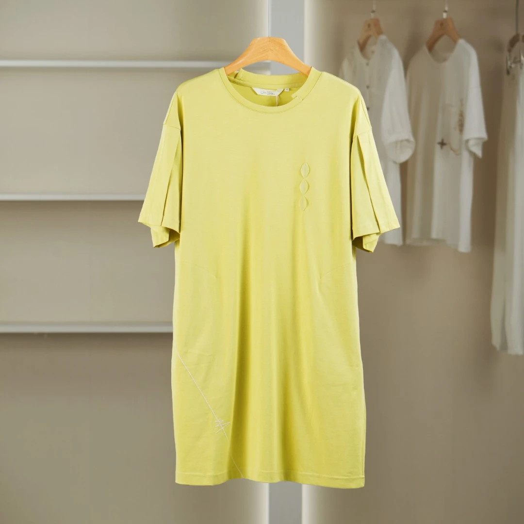 麦迪尚品【unbl】5090570 夏季链条绣中长T恤裙品牌女装品牌女装