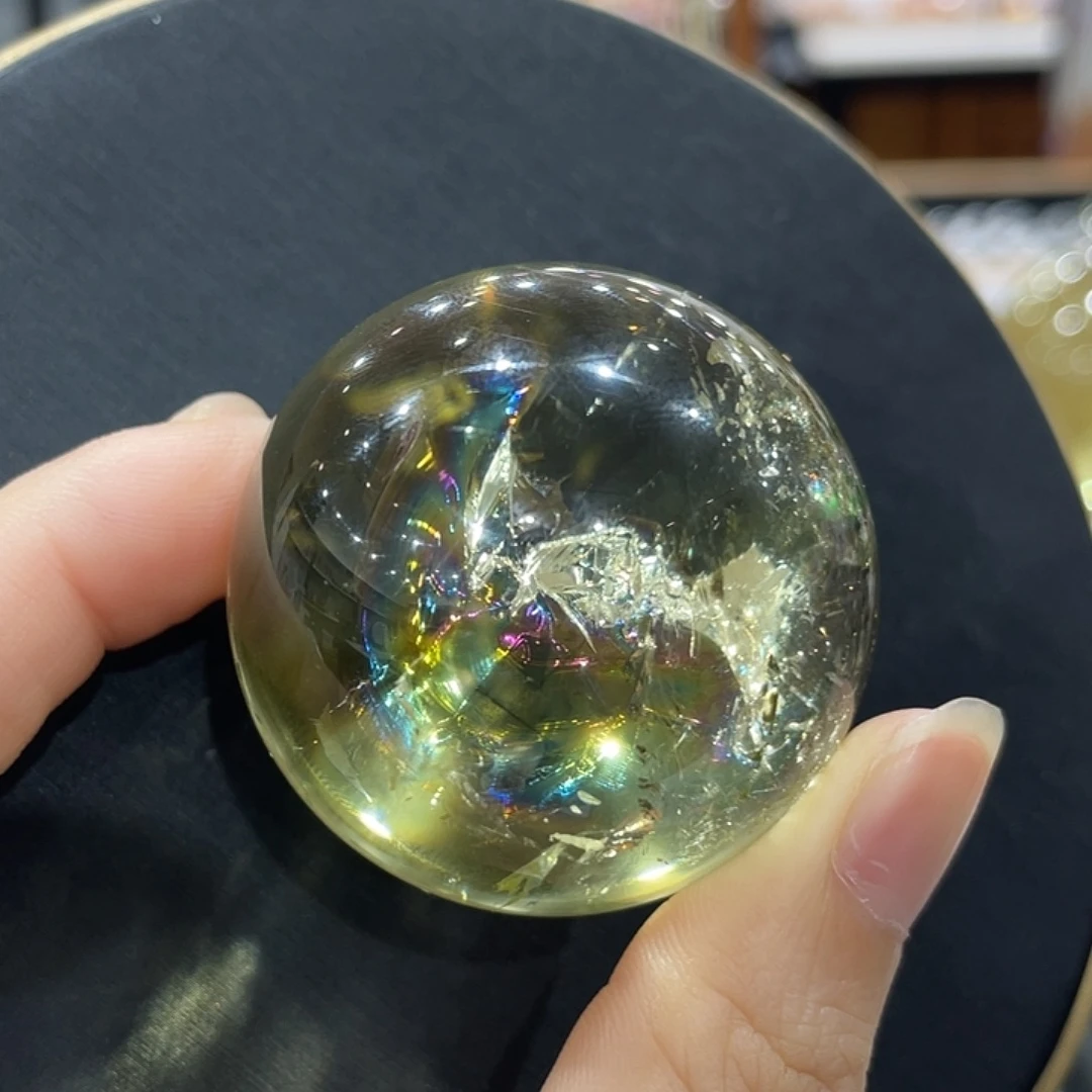 水晶未镶嵌珠宝半成品黄水晶球