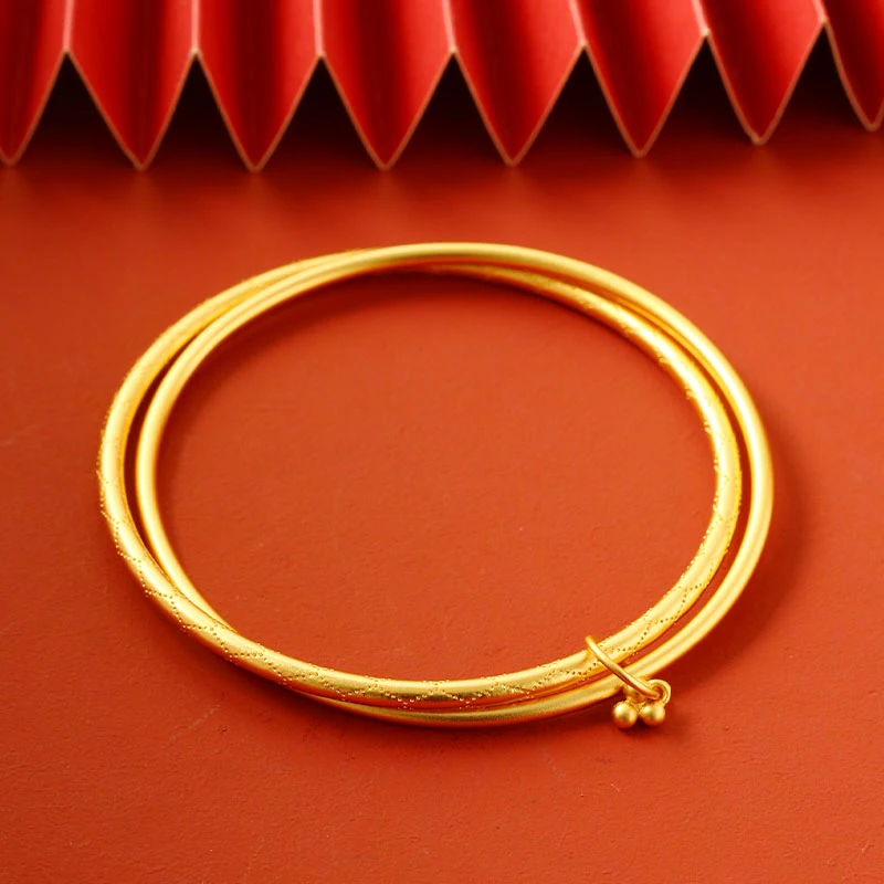 铜合金手镯 传承如来敦煌系列金色双圈手镯轻奢时尚百搭饰品女款