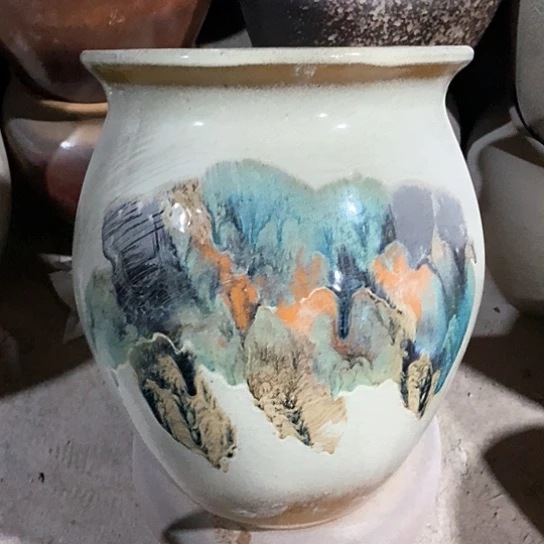 紫砂花盆口24高度30瑕疵