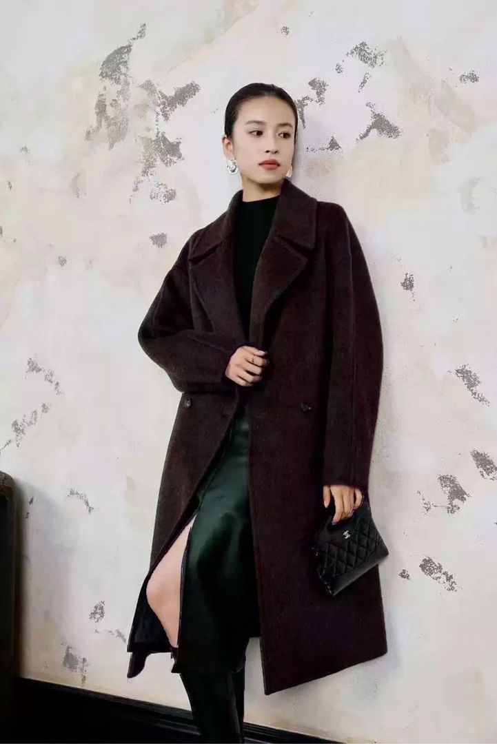 【格一专场专属】气质长款直下摆毛呢外套女装双面时尚百搭DD077
