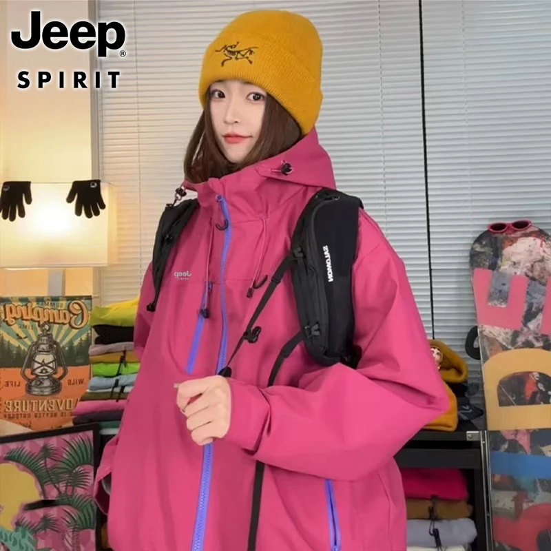 JEEP SPIRIT 吉普冲锋衣三合一女款秋冬季户外三防情侣款夹克外套