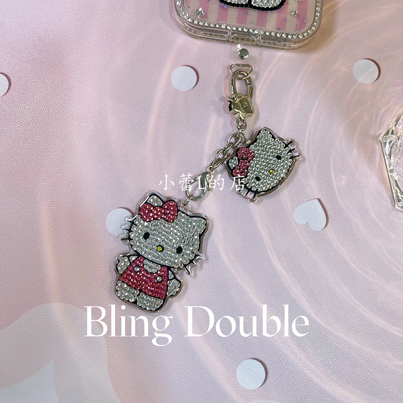 双面kitty水钻挂件挂饰卡通立体ins可爱通用便携个性创意女款网红