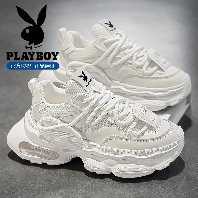 花花公子男鞋2025新款冬季欧洲站休闲运动男小白厚底增高老爹潮鞋