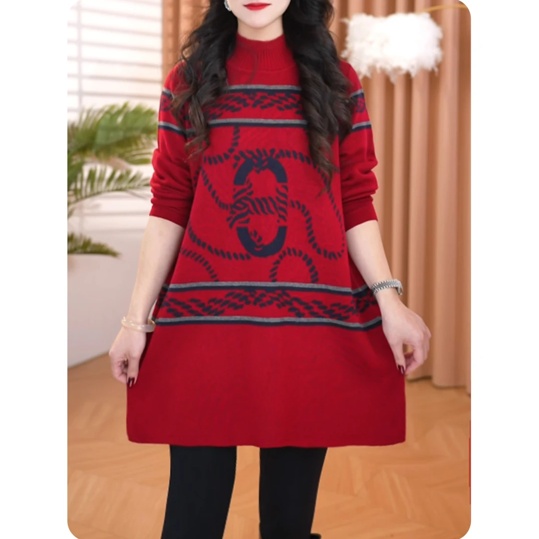 <红璃>女士毛衫时髦上衣洋气长袖显瘦大码女装4ZS0126002