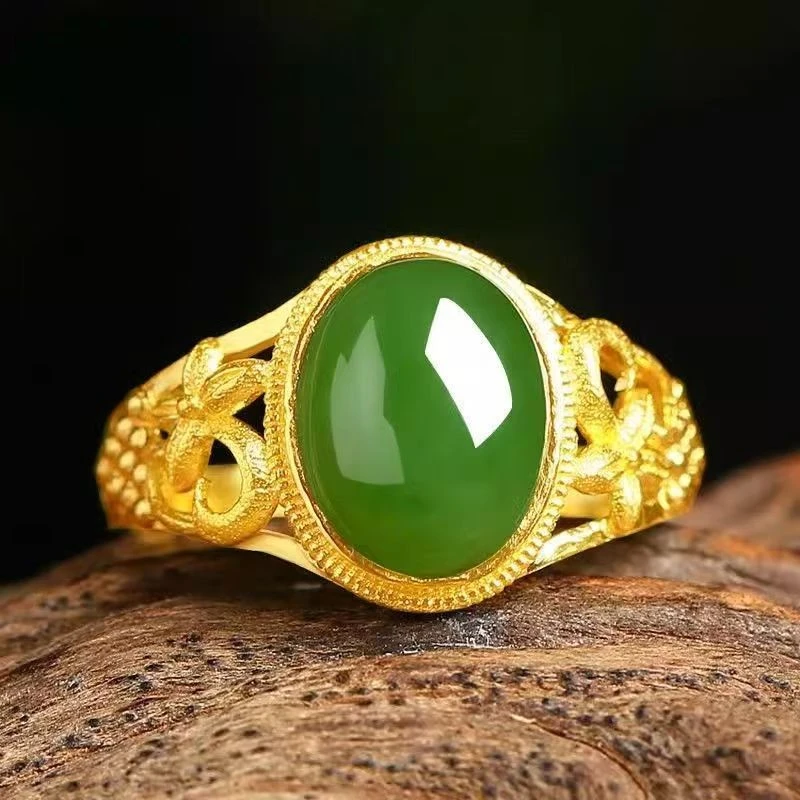 光面四方黄色男士霸气开口创意 饰品