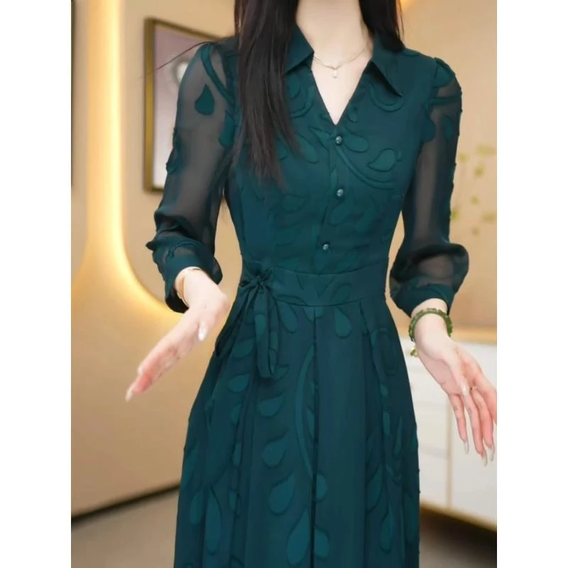 H1263（关注赠运费险）2025春季新款高级感通勤高端法式气质连衣裙