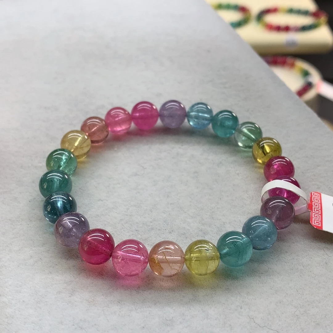 【闪购商品】未镶嵌手链碧玺荧光色标单圈8.8