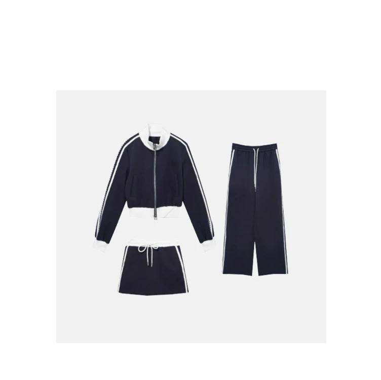 【现货】休闲套装女秋新款气质显瘦上衣阔腿裤裙子套装 302