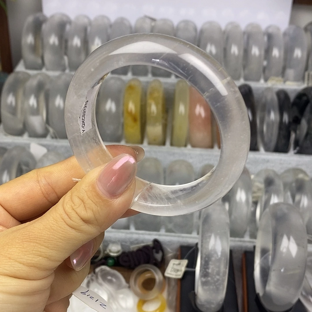 石英质玉未镶嵌手镯53.5白冰飘雪21219