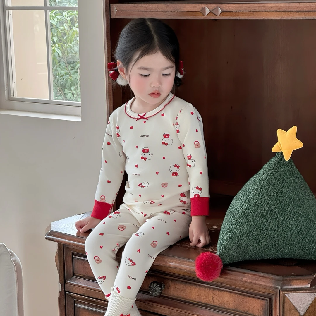 【新年限定】小鱼洛洛A类新年款300g加厚舒绒纯棉儿童家居套装-糯七
